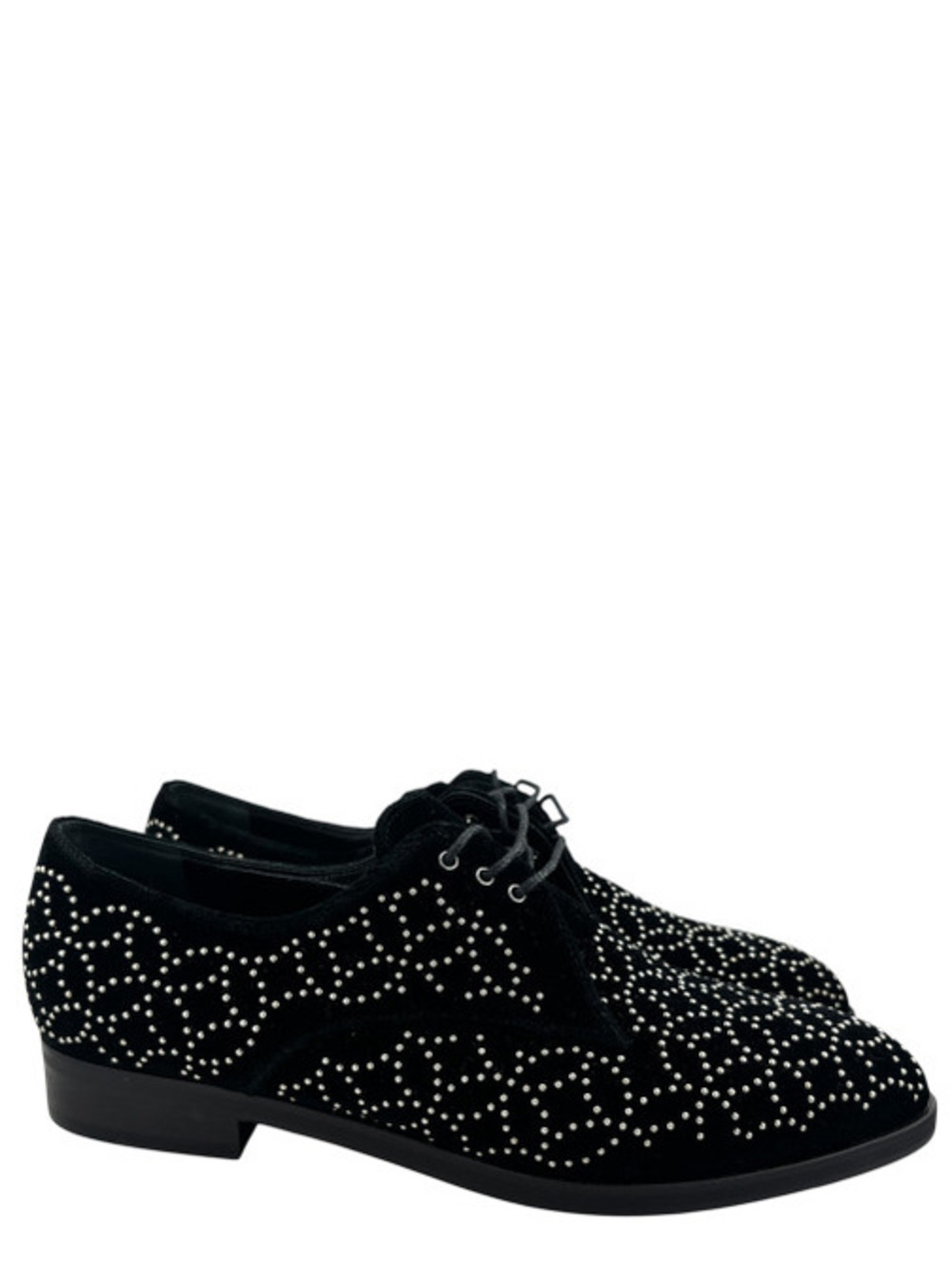 Alaia Velvet Studded Derby Shoes 39.5